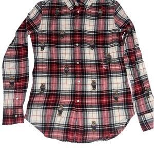 Polo by Ralph Lauren Red Plaid Polo Bear Button Down Flannel Shirt